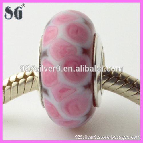 Fashion jewelry wholesale supplier 2016 new products pink roses glass beads